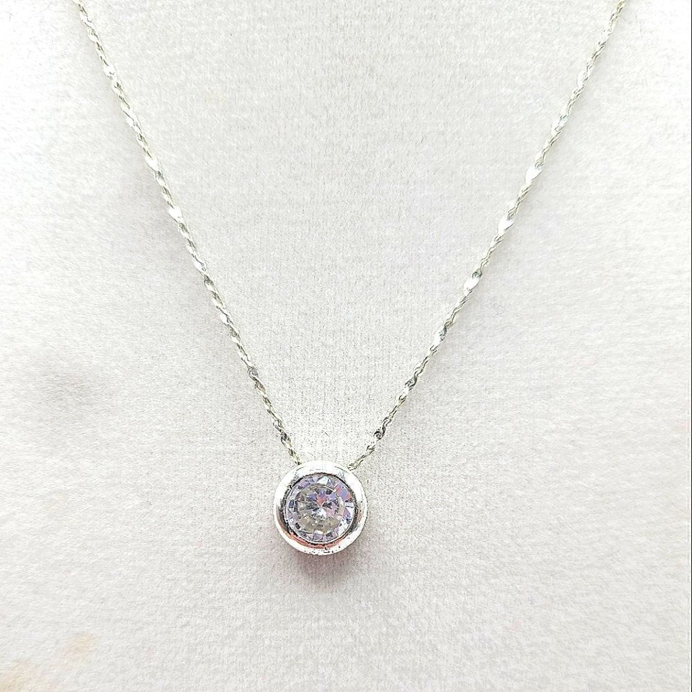 Avon Necklace, silver plate faux diamond, 16 inch length